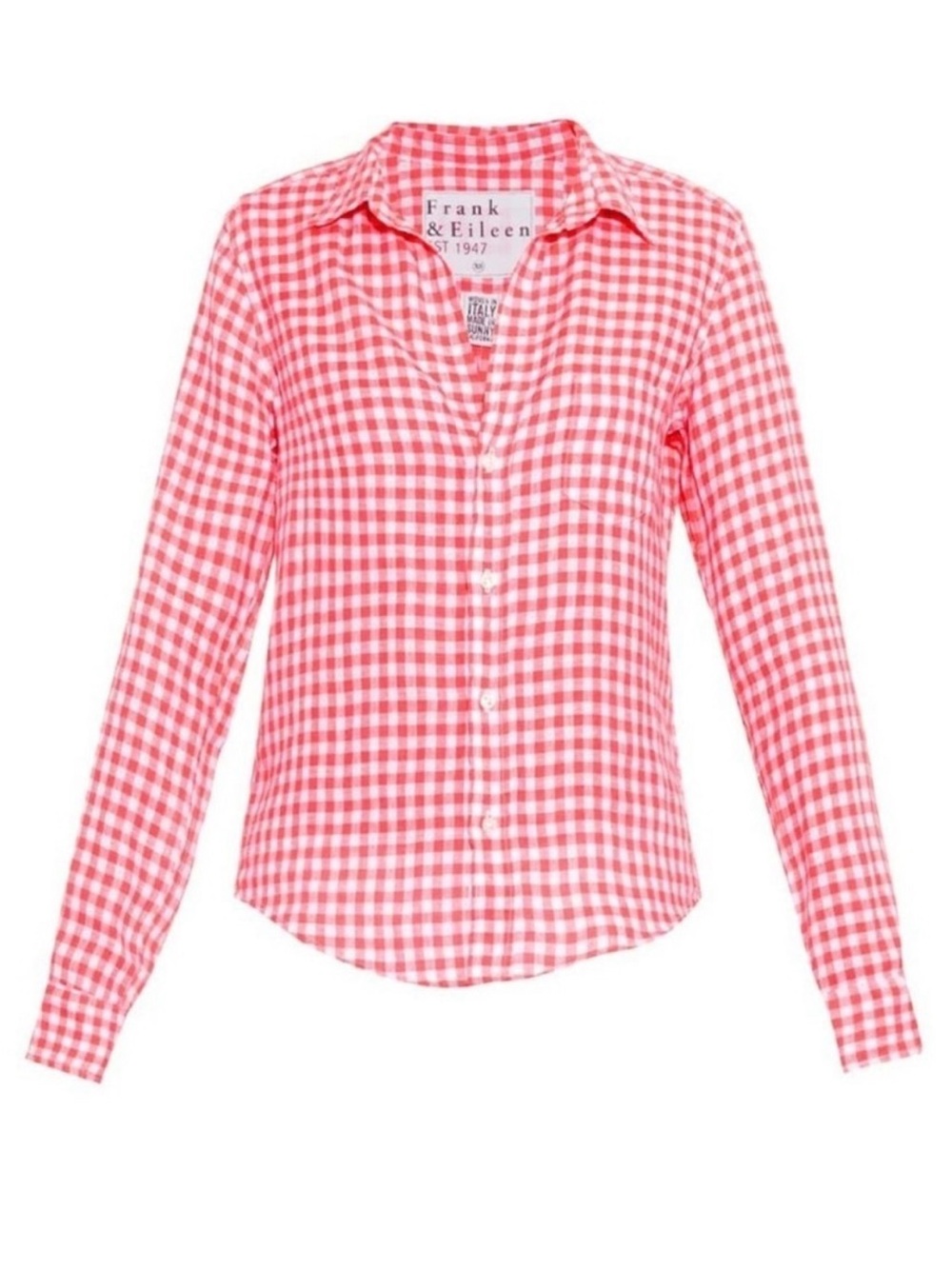 LIKE NEW Frank & Eileen Red Gingham Linen Button Down